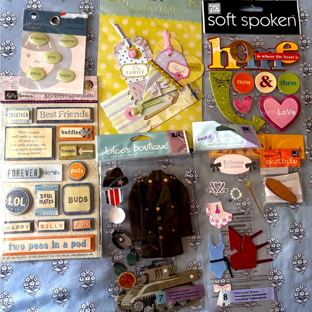 16 Assorted Jolee’s boutique Scrapbooking Embellishments
Plus Extras